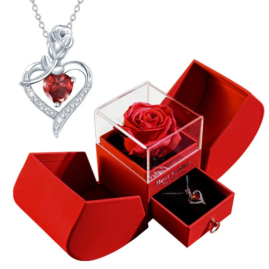 Christmas Necklace Gift Box with Soap Flower